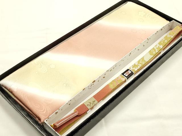 平和屋着物●和装小物　帯締め・帯揚げセット　高麗組　斜縞　暈し　金糸　逸品　未使用　AABG0782ay