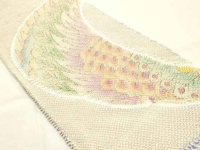 平和屋本店●和装小物　帯締め・帯揚げセット　振袖用　総絞り　孔雀羽　小田巻　金糸　金彩　逸品　未使用　AABG0783ay