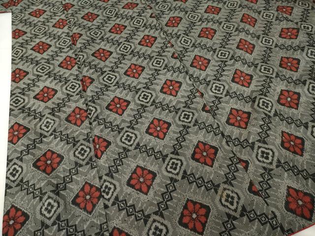平和屋着物●本場大島紬　アンサンブル　花菱文　正絹　逸品　AABG0807ck