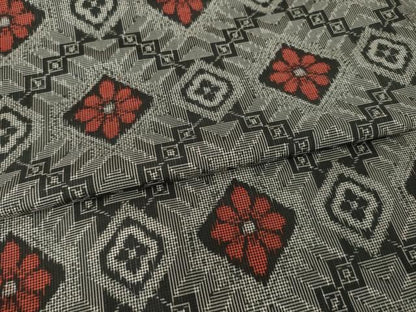 平和屋着物●本場大島紬　アンサンブル　花菱文　正絹　逸品　AABG0807ck