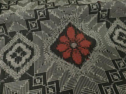 平和屋着物●本場大島紬　アンサンブル　花菱文　正絹　逸品　AABG0807ck