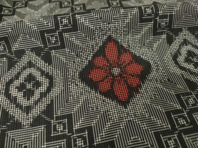 平和屋着物●本場大島紬　アンサンブル　花菱文　正絹　逸品　AABG0807ck