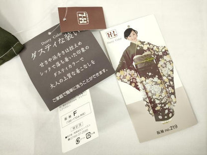 平和屋着物●H・L（アッシュエル） HENRI-LUC CHAPUIS 振袖 舞花文 ロング丈 洗える着物 未使用 AABG0809ck