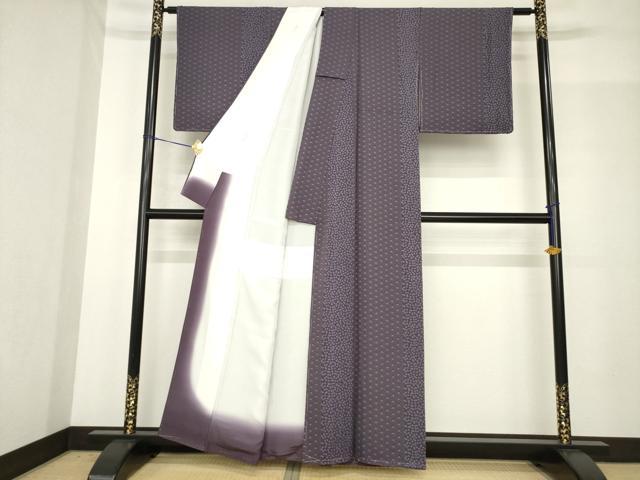 平和屋着物●上質な小紋 麻の葉間道 正絹 逸品 未使用 AABG0814ck