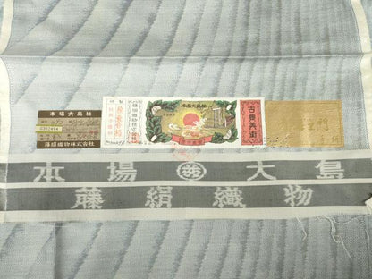 平和屋着物●都喜ヱ門　本場大島紬　砂丘の伝説　宮原純枝作　藤絹織物謹製　証紙付き　正絹　逸品　AABG0815ck