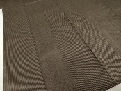 平和屋着物●本場大島紬　椎木染　半身分絣縞　関絹織物謹製　証紙付き　正絹　逸品　AABG0822ck