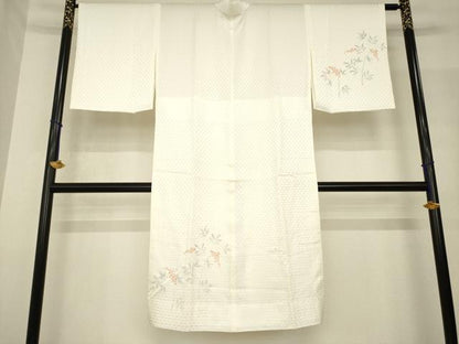 平和屋着物●長襦袢　無双仕立て　手描き　南天文　正絹　逸品　AABG0828ck