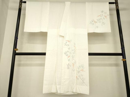 平和屋着物●長襦袢　無双仕立て　手描き　南天文　正絹　逸品　AABG0828ck