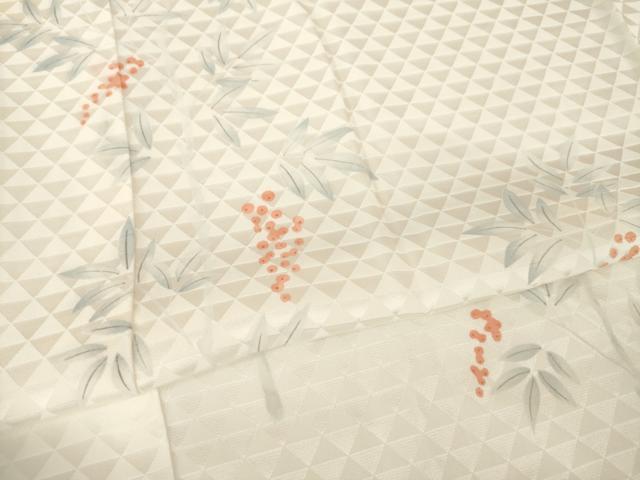 平和屋着物●長襦袢　無双仕立て　手描き　南天文　正絹　逸品　AABG0828ck