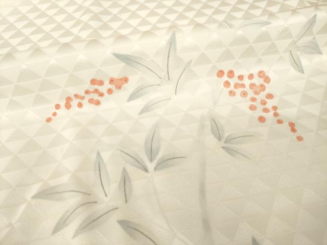 平和屋着物●長襦袢　無双仕立て　手描き　南天文　正絹　逸品　AABG0828ck