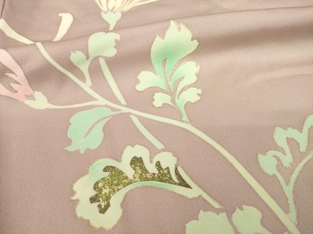 平和屋着物●訪問着　草花文　正絹　逸品　AABG0831ck