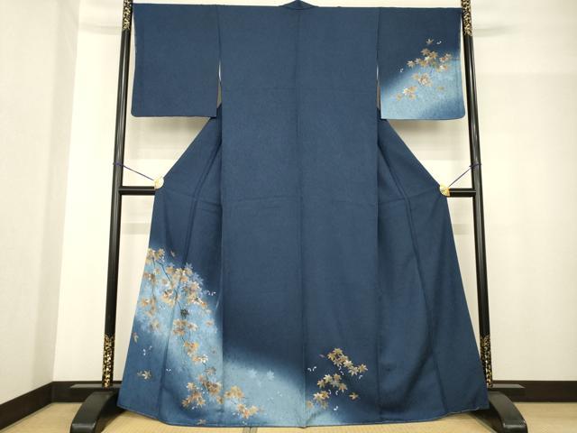 平和屋着物●訪問着 楓 暈し染め 金彩 正絹 逸品 未使用 AABG0832ck