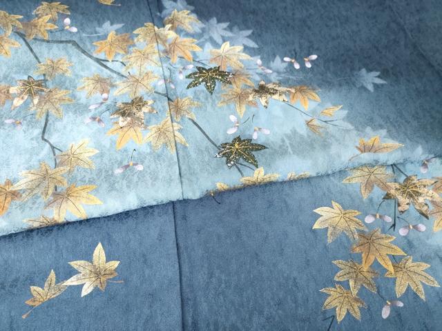 平和屋着物●訪問着 楓 暈し染め 金彩 正絹 逸品 未使用 AABG0832ck