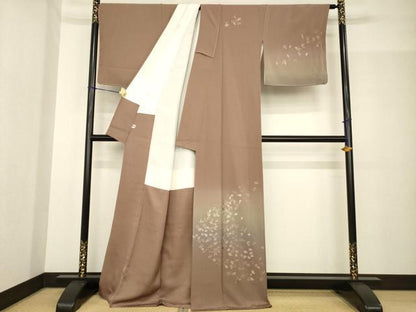 平和屋着物●ファッションデザイナー　コシノアヤコ 　訪問着　総刺繍　舞桜文　暈し染め　金糸　正絹　逸品　AABG0833ck
