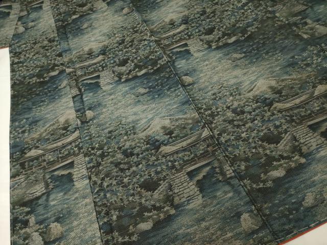平和屋着物●本場大島紬 風景文 さが美扱い 正絹 逸品 未使用 AABG0834ck