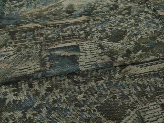 平和屋着物●本場大島紬 風景文 さが美扱い 正絹 逸品 未使用 AABG0834ck