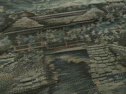 平和屋着物●本場大島紬 風景文 さが美扱い 正絹 逸品 未使用 AABG0834ck