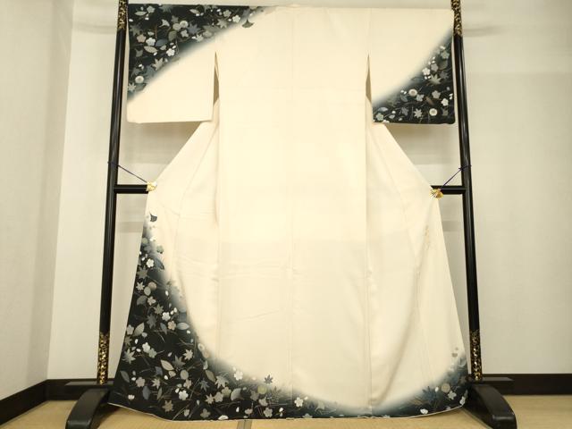 平和屋着物●皇室デザイナー 中村乃武夫 訪問着 吹き寄せ文 暈し染め 金彩 正絹 逸品 AABG0836ck