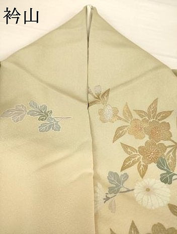 平和屋着物●十日町友禅作家 松雨 訪問着 枝花文 暈し染め 金銀彩 正絹 逸品 AABG0837ck