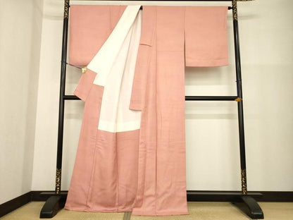 平和屋着物■上質な色無地 薄紅色 正絹 逸品 AABG0847ck