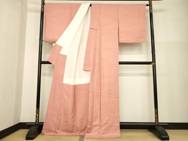 平和屋着物■上質な色無地 薄紅色 正絹 逸品 AABG0847ck