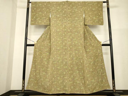 平和屋着物■上質な小紋 花蝶文 正絹 逸品 AABG0857ck