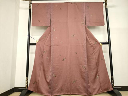 平和屋着物■上質な小紋 花間道 梅 金彩 正絹 逸品 AABG0875ck