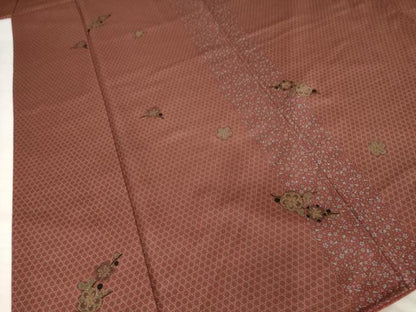 平和屋着物■上質な小紋 花間道 梅 金彩 正絹 逸品 AABG0875ck