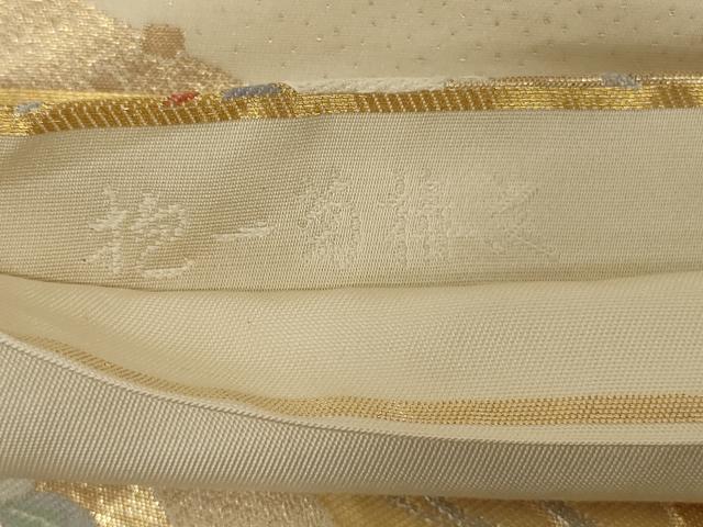 平和屋着物◎六通柄　本袋帯　抱一菊椿文　洛匠　金銀糸　正絹　逸品　AABG0885ou