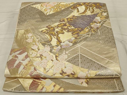 平和屋着物◎九百佐賀錦 六通柄袋帯 唐織 光悦 梅松文 金銀糸 正絹 逸品 AABG0897ou