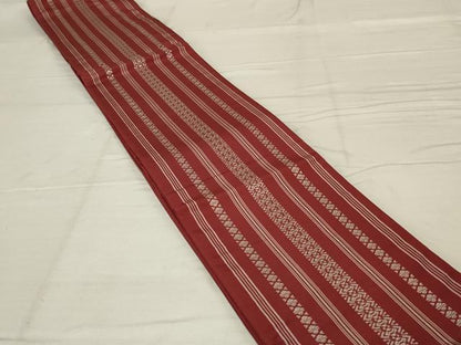 平和屋着物◎本場筑前博多織　半幅帯　銀糸　帯は博多謹製　正絹　逸品　AABG0898ou
