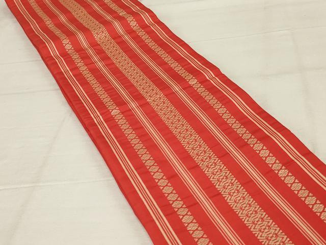 平和屋着物◎本場筑前博多織　半幅帯　献上　正絹　逸品　AABG0903ou