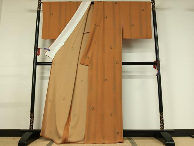 平和屋着物▽小紋 単衣 花丸文 洗える着物 AABG0924jh