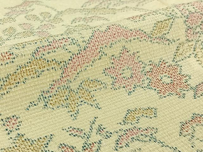 平和屋着物▽本塩沢 単衣 風景花文 正絹 逸品 AABG0927jh