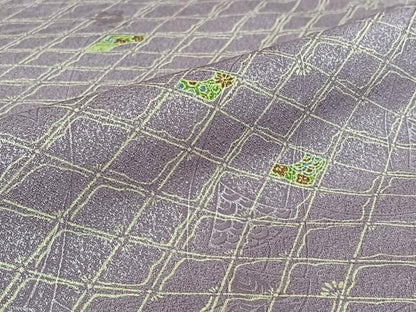 平和屋着物▽小紋 単衣 地紙花文 洗える着物 AABG0932jh