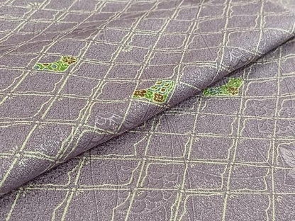 平和屋着物▽小紋 単衣 地紙花文 洗える着物 AABG0932jh