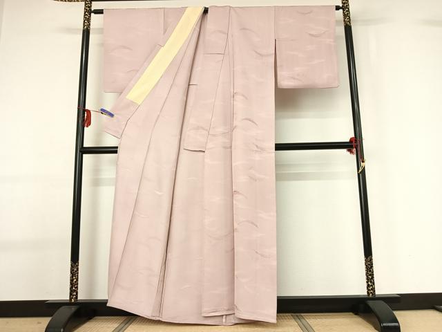 平和屋着物▽上質な小紋 単衣 雪芝吉祥文 正絹 逸品 AABG0933jh