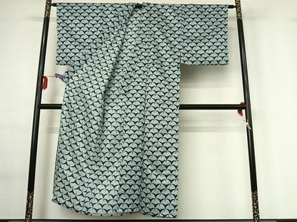 平和屋着物▽男性 小紋 単衣 群鶴 洗える着物 AABG0943jh