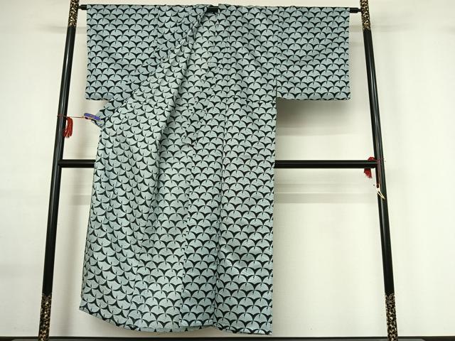 平和屋着物▽男性 小紋 単衣 群鶴 洗える着物 AABG0943jh