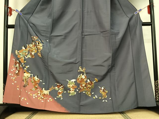 平和屋着物▽訪問着 単衣 人物花文 金彩 洗える着物 AABG0946jh