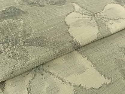 平和屋着物▽上質な紬 単衣 草花文 正絹 逸品 AABG0949jh