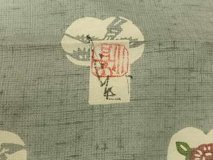 平和屋着物▽人間国宝 芹沢圭介一番弟子 下平清人 紬 単衣 花鳥文 正絹 逸品 AABG0952jh
