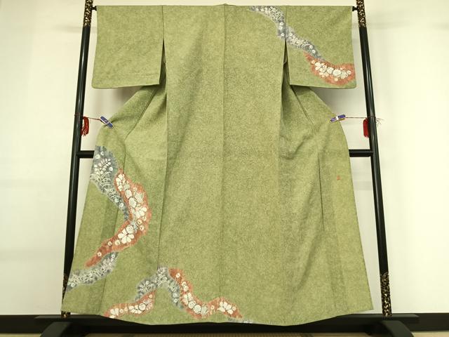 平和屋着物▽十日町 名門 滝泰謹製 訪問着 単衣 辻が花 正絹 逸品 AABG0953jh