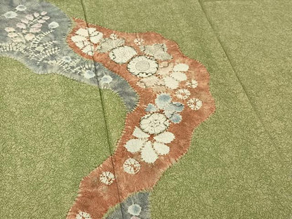 平和屋着物▽十日町 名門 滝泰謹製 訪問着 単衣 辻が花 正絹 逸品 AABG0953jh