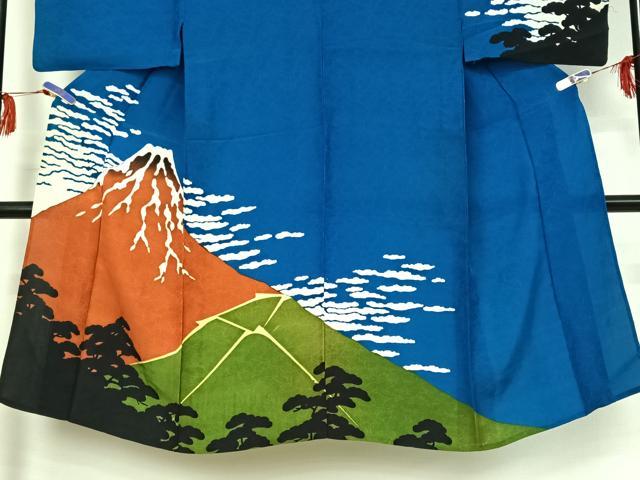 平和屋着物▽男性　訪問着　単衣　風景文　洗える着物　AABG0960jh
