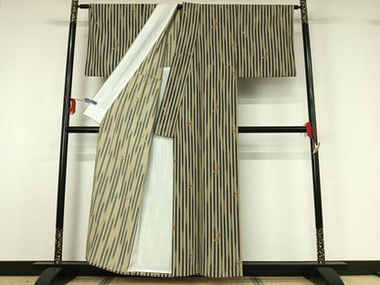 平和屋着物▽小紋　単衣　萩文　洗える着物　AABG0971jh