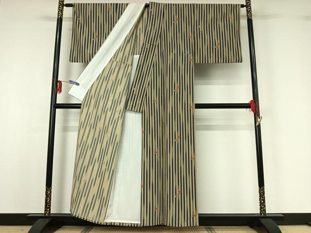 平和屋着物▽小紋　単衣　萩文　洗える着物　AABG0971jh