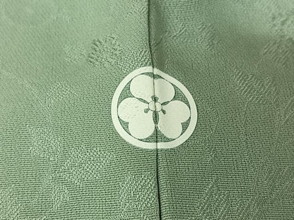 平和屋着物▽上質な色無地 単衣 花唐草地紋 裏葉柳色 ますいわ屋扱い 正絹 逸品 AABG0973jh