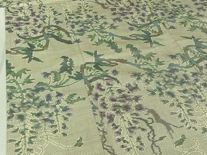 平和屋着物▽本場大島紬 白大島 単衣 藤文 正絹 逸品 AABG0976jh