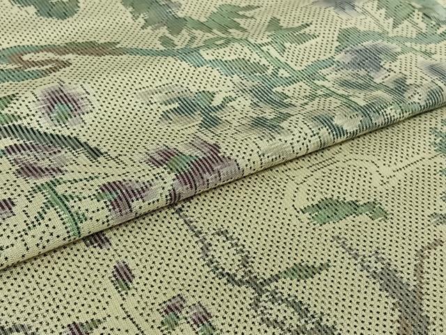 平和屋着物▽本場大島紬 白大島 単衣 藤文 正絹 逸品 AABG0976jh